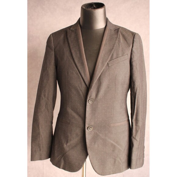 John Varvatos Luxe Men's Peak Lapel Sport Coat Size 40R Cotton Blend Black - Picture 1 of 11